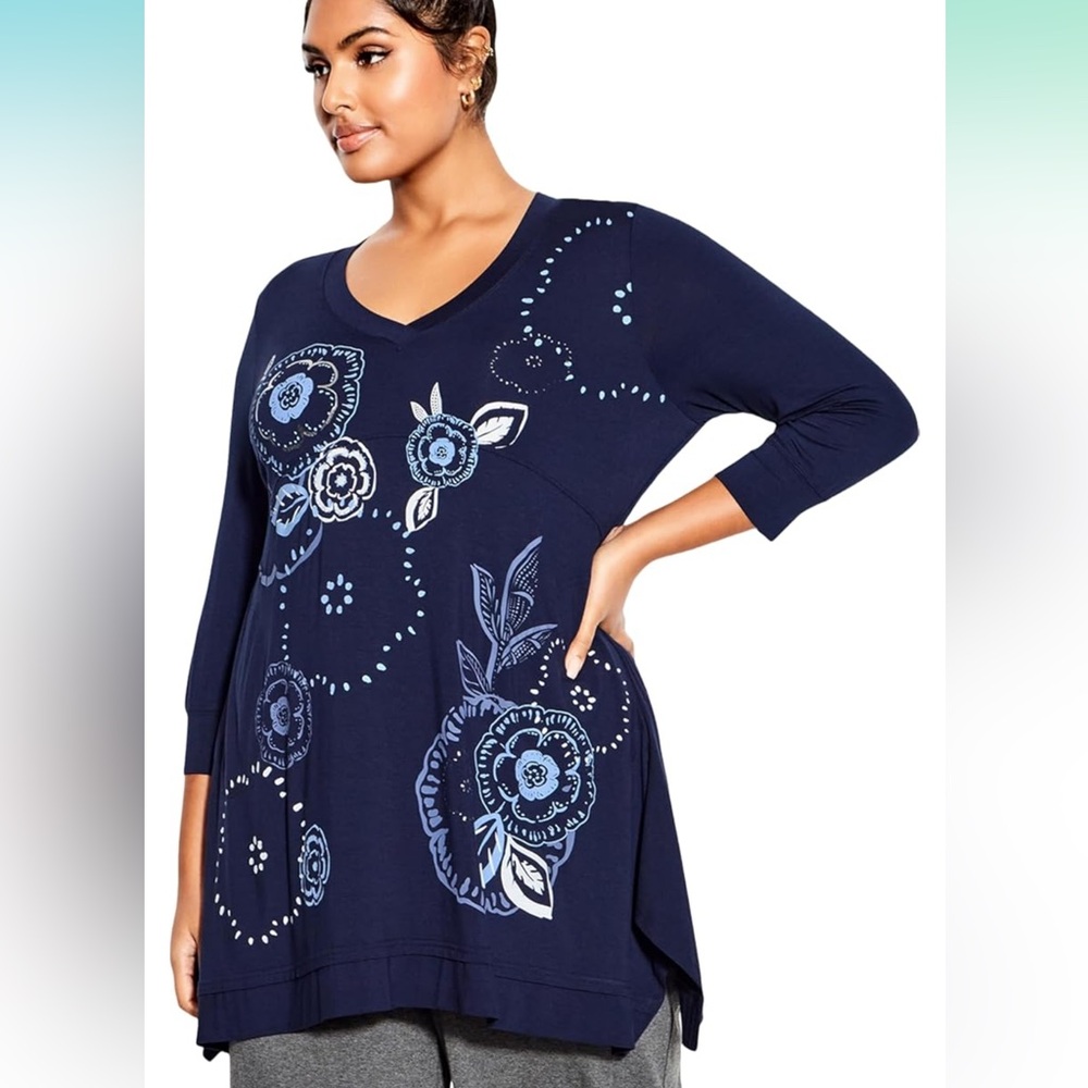 Zim and Zoe Aloha Foil Tunic